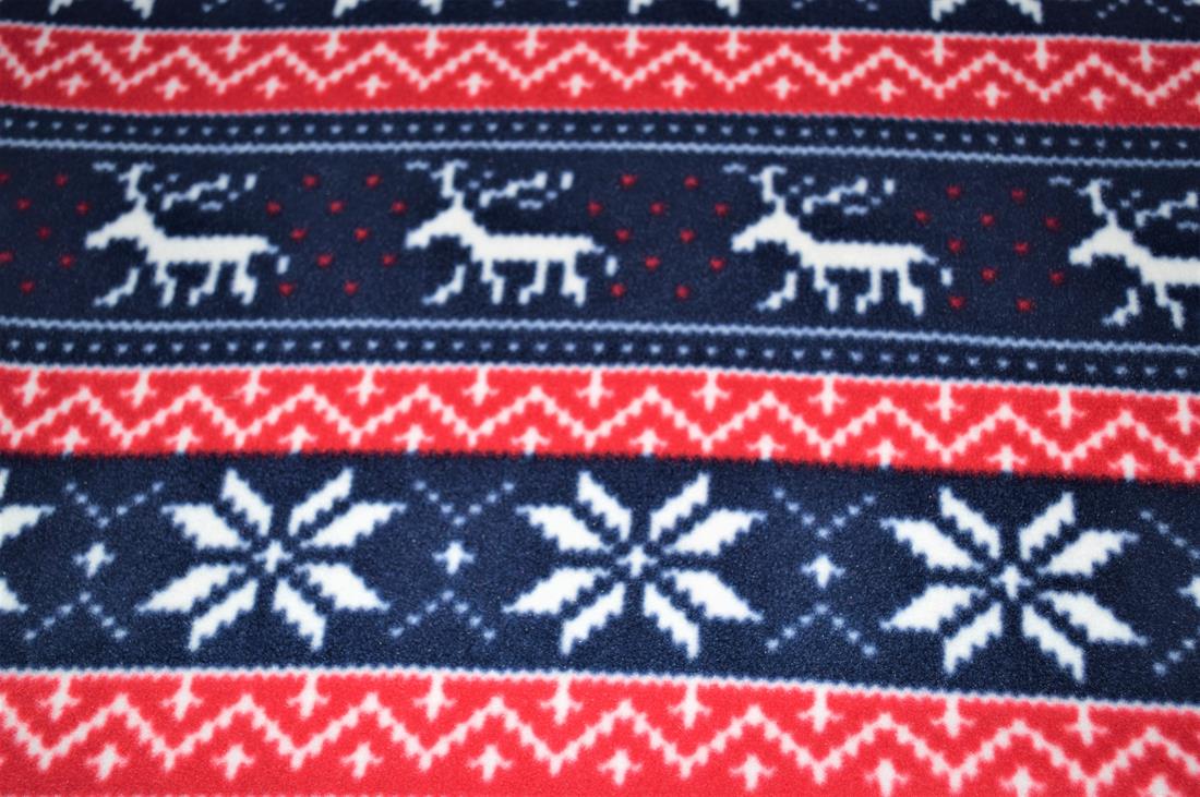 Navy & Red Xmas Fair Isle Polar Fleece
