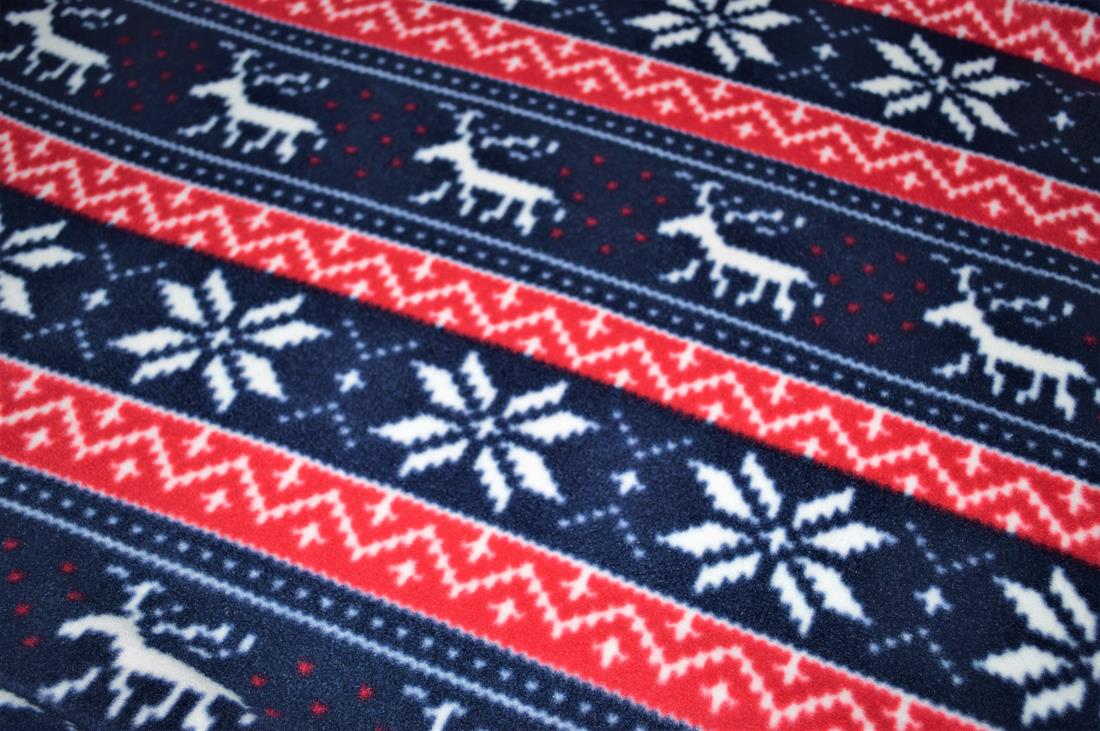 Navy & Red Xmas Fair Isle Polar Fleece