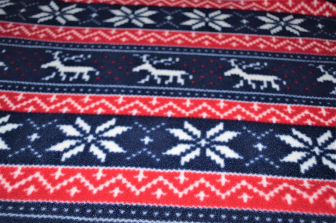 Navy & Red Xmas Fair Isle Polar Fleece