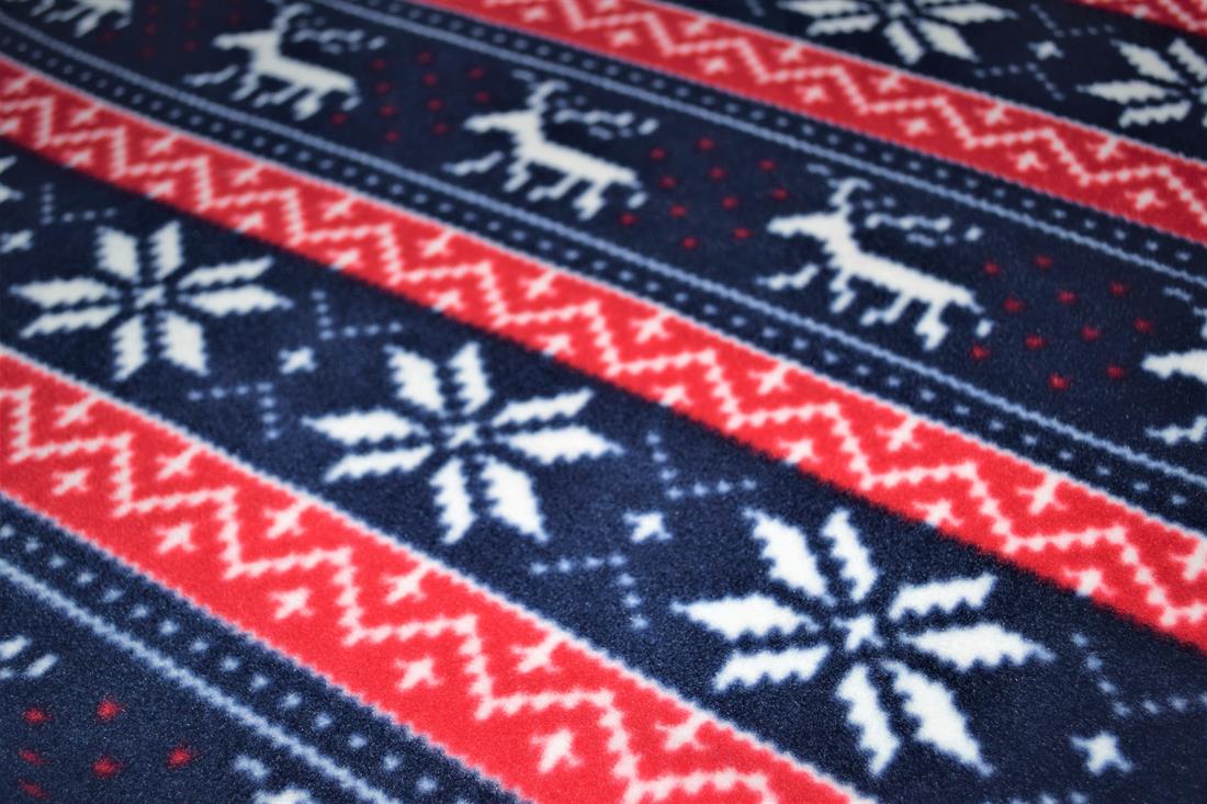 Navy & Red Xmas Fair Isle Polar Fleece