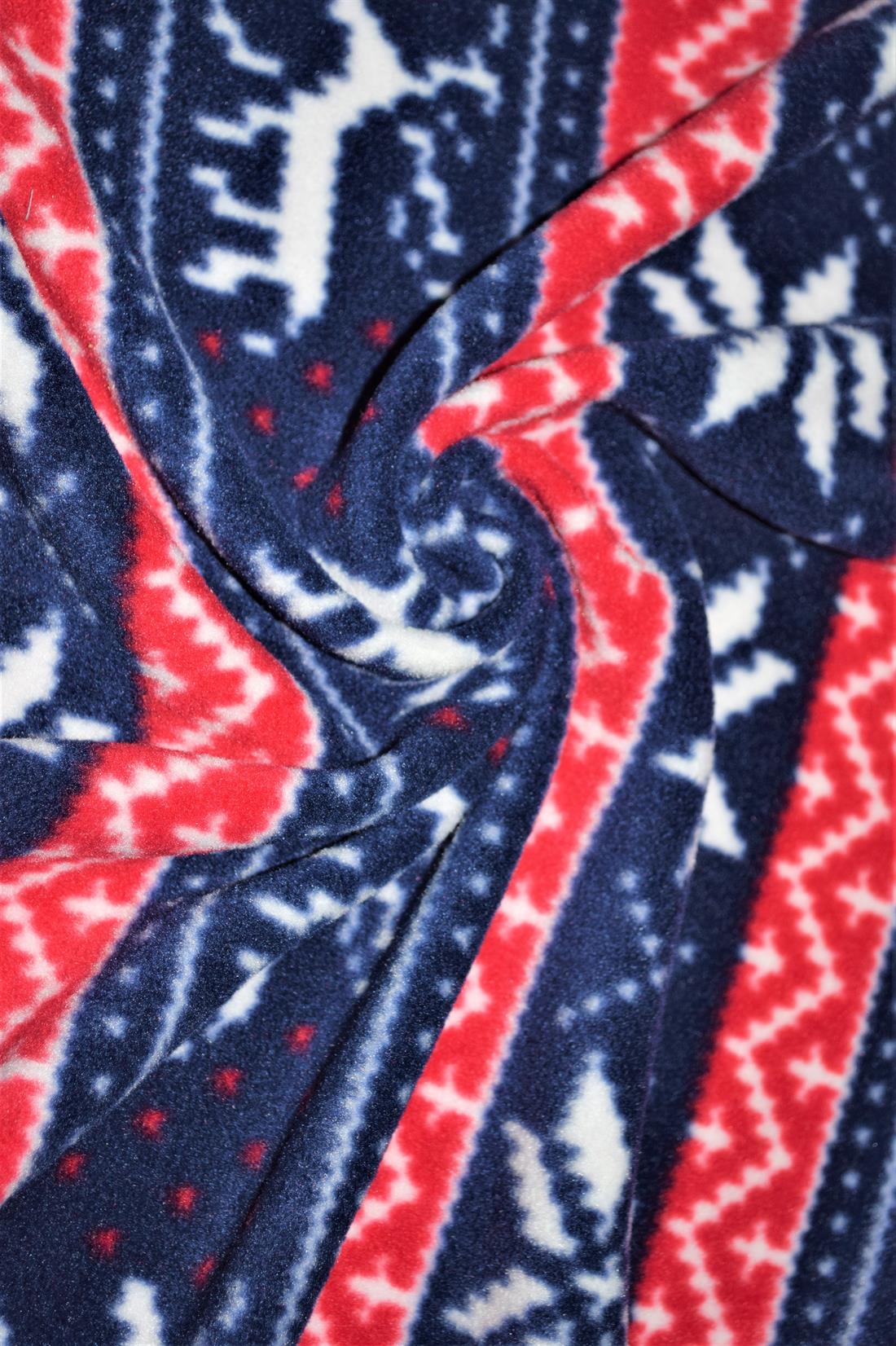Navy & Red Xmas Fair Isle Polar Fleece