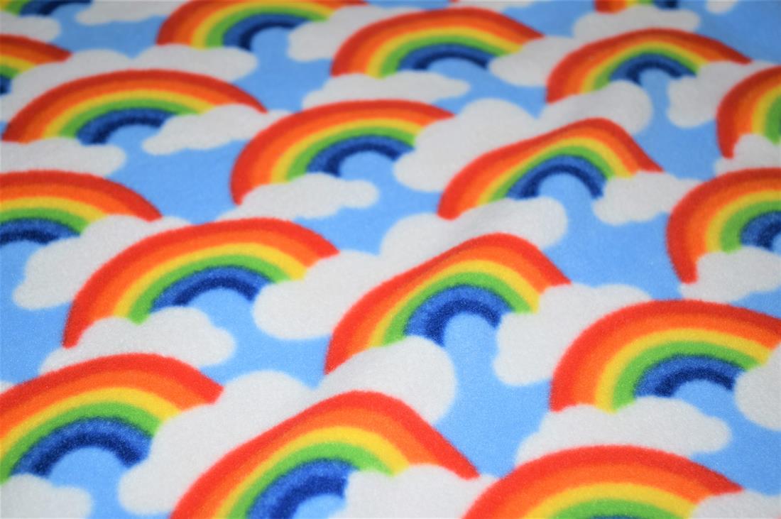 Sky Blue Rainbow Cloud Polar Fleece