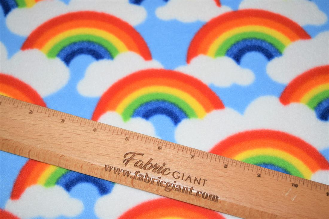 Sky Blue Rainbow Cloud Polar Fleece