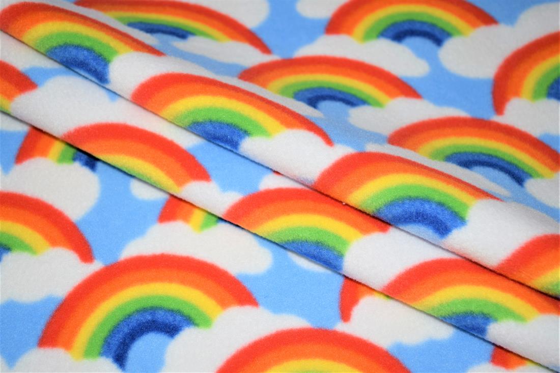 Sky Blue Rainbow Cloud Polar Fleece