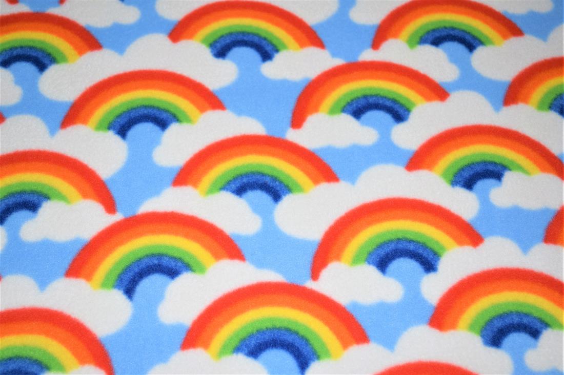 Sky Blue Rainbow Cloud Polar Fleece