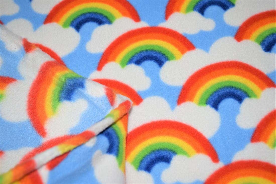 Sky Blue Rainbow Cloud Polar Fleece