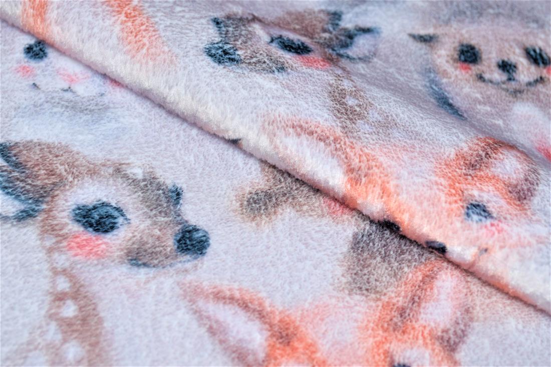 Pink Woodland Baby Animals Digital Bubs Fleece