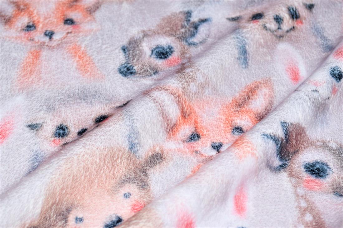 Pink Woodland Baby Animals Digital Bubs Fleece