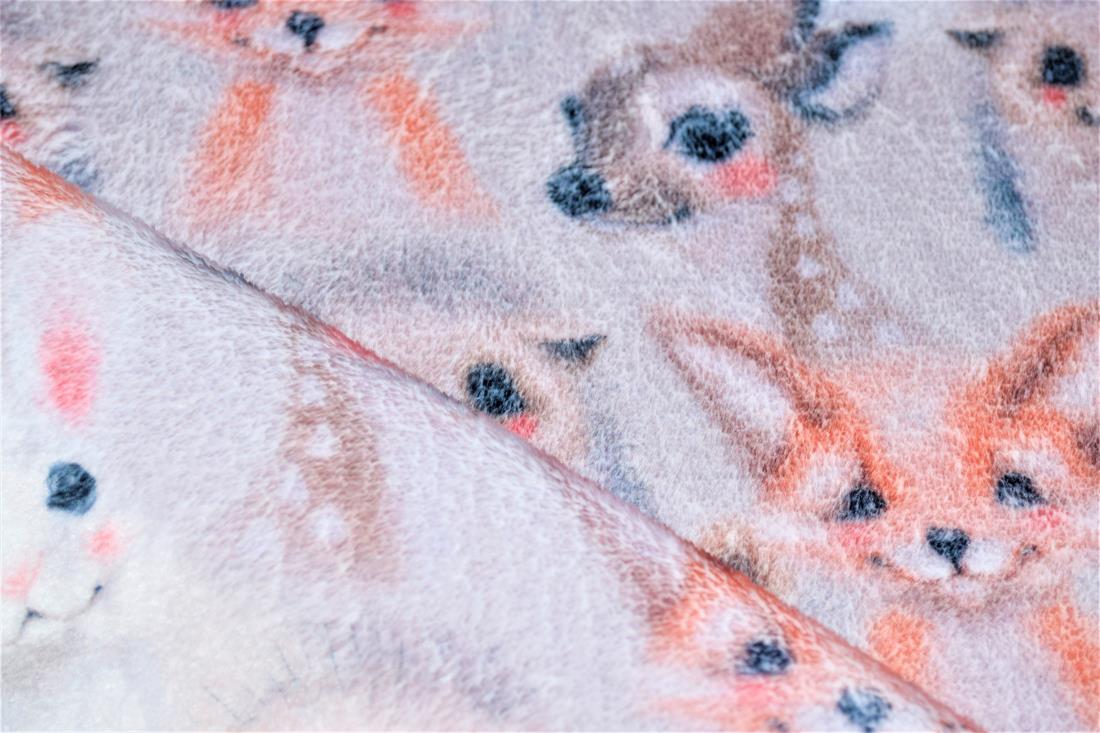 Pink Woodland Baby Animals Digital Bubs Fleece