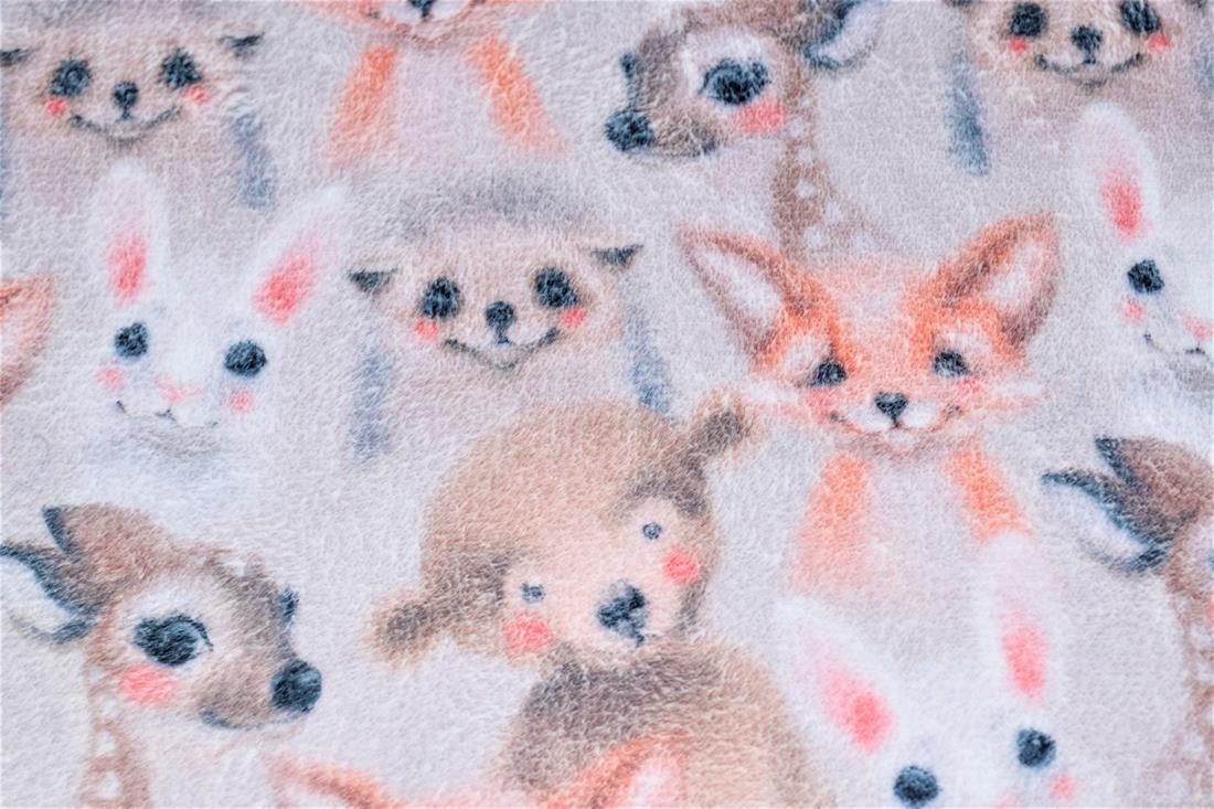 Pink Woodland Baby Animals Digital Bubs Fleece