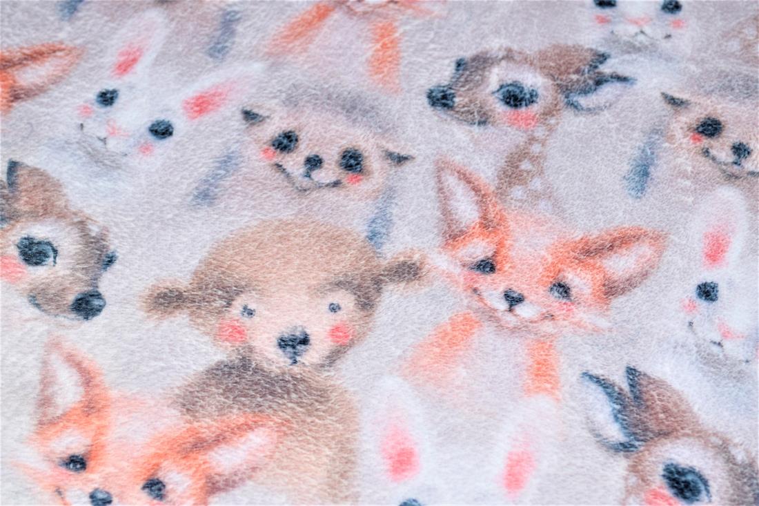 Pink Woodland Baby Animals Digital Bubs Fleece