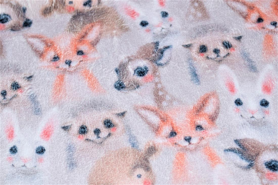 Pink Woodland Baby Animals Digital Bubs Fleece