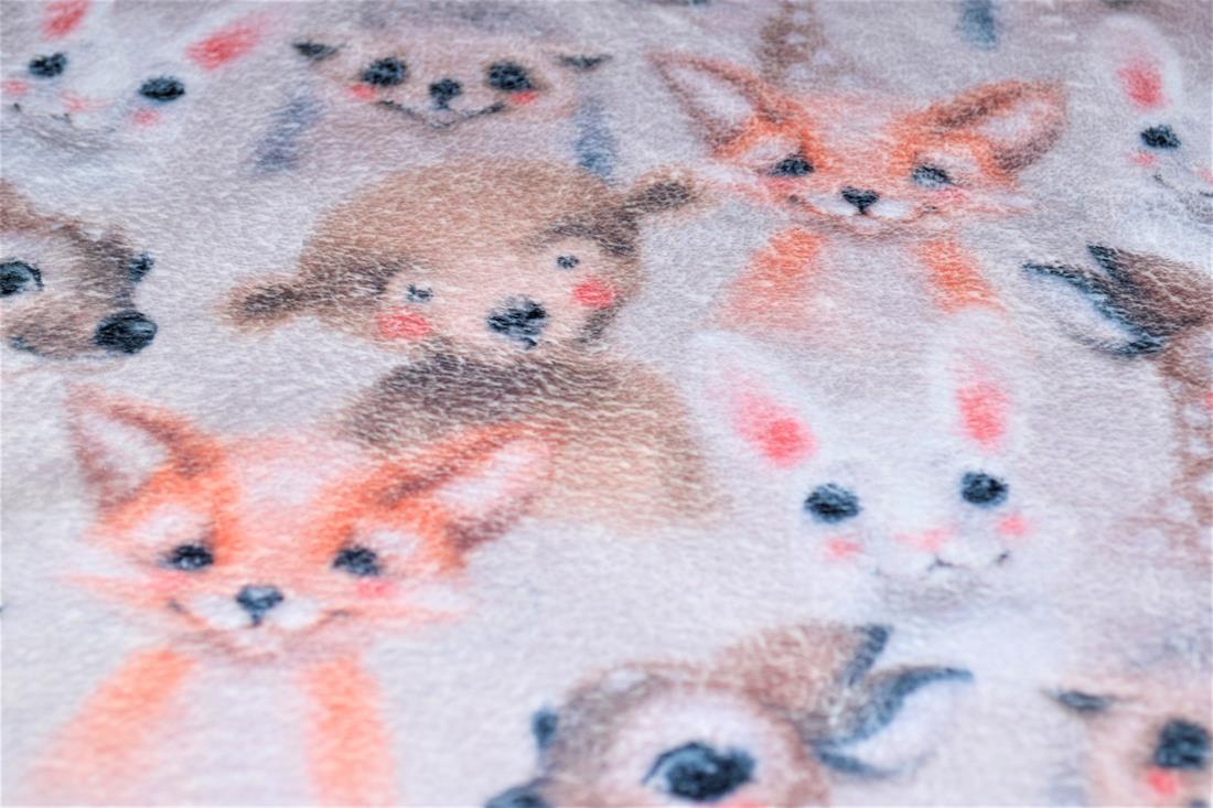 Pink Woodland Baby Animals Digital Bubs Fleece