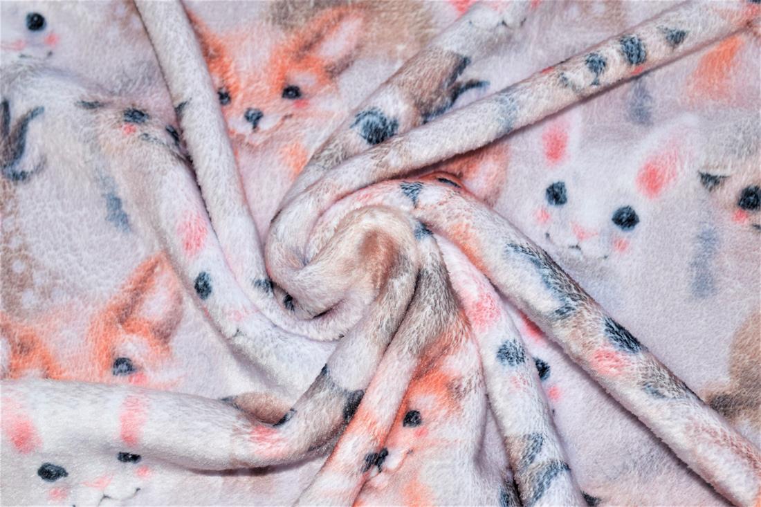 Pink Woodland Baby Animals Digital Bubs Fleece