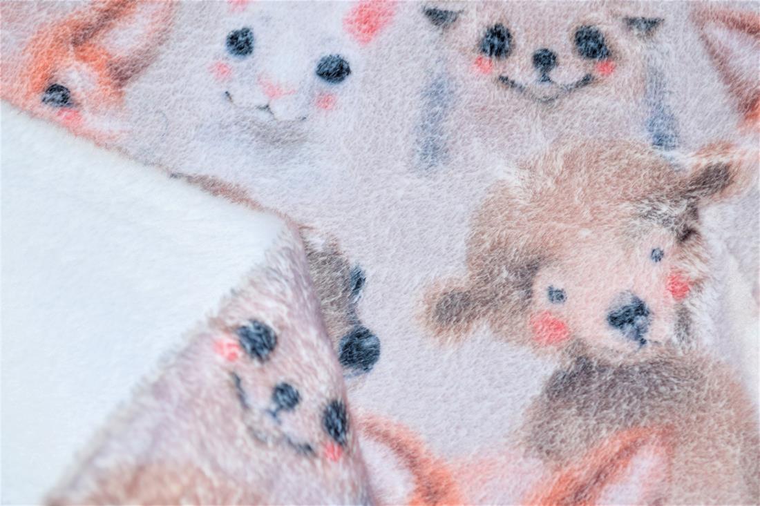 Pink Woodland Baby Animals Digital Bubs Fleece