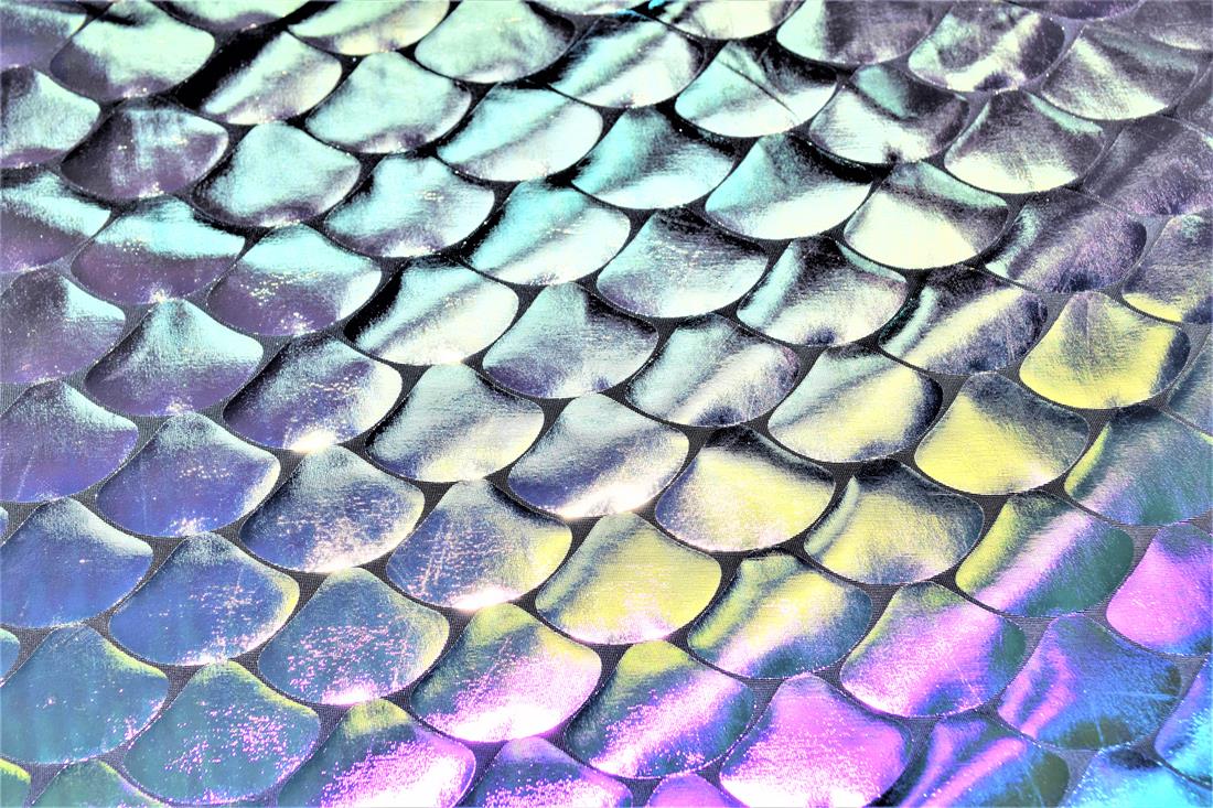 Fish Scale Foil Spandex Stretch Fabric
