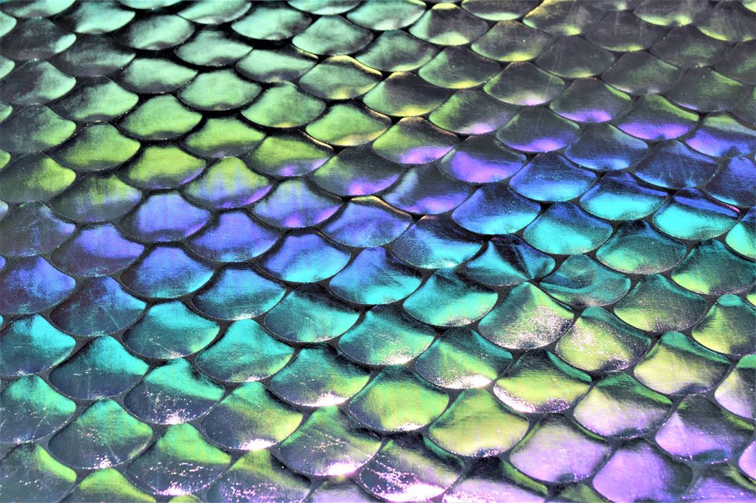 Fish Scale Foil Spandex Stretch Fabric