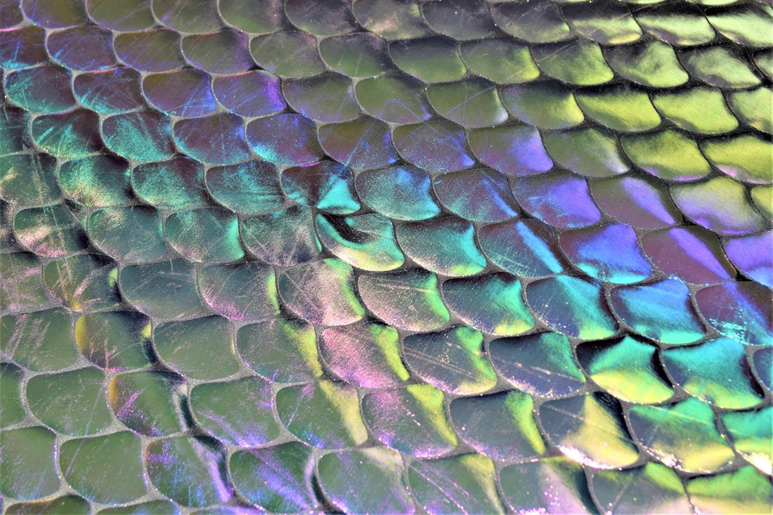Fish Scale Foil Spandex Stretch Fabric