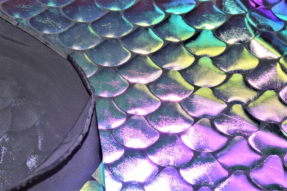 Fish Scale Foil Spandex Stretch Fabric