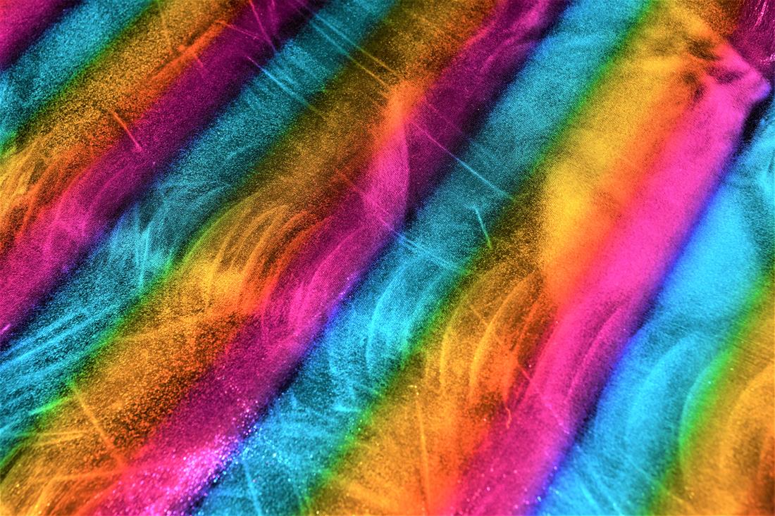 Rainbow Foil Spandex Stretch Fabric