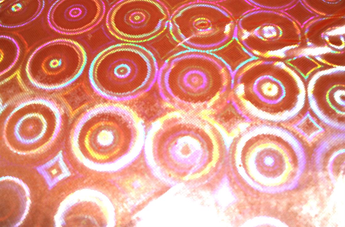 Orange Printed a Soft and Lightweight Foil Fabric