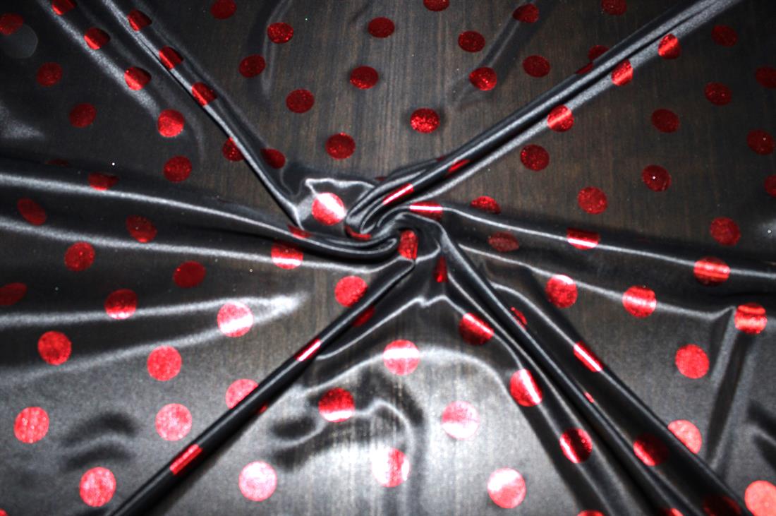 Black & Red Printed a Soft and Lightweight Foil Fabric