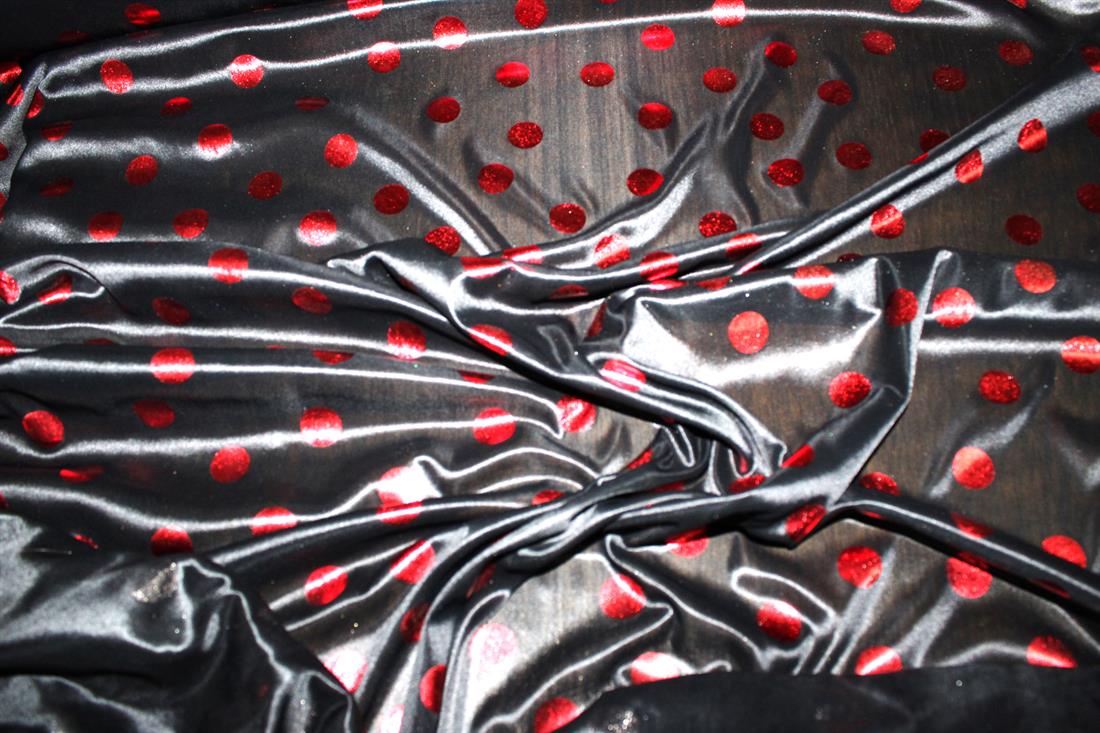 Black & Red Printed a Soft and Lightweight Foil Fabric