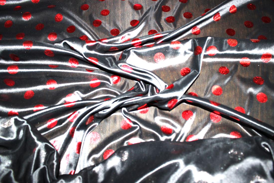 Black & Red Printed a Soft and Lightweight Foil Fabric