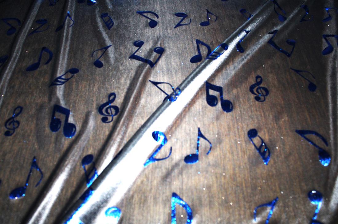 Black & Navy Printed a Soft and Lightweight Foil Fabric