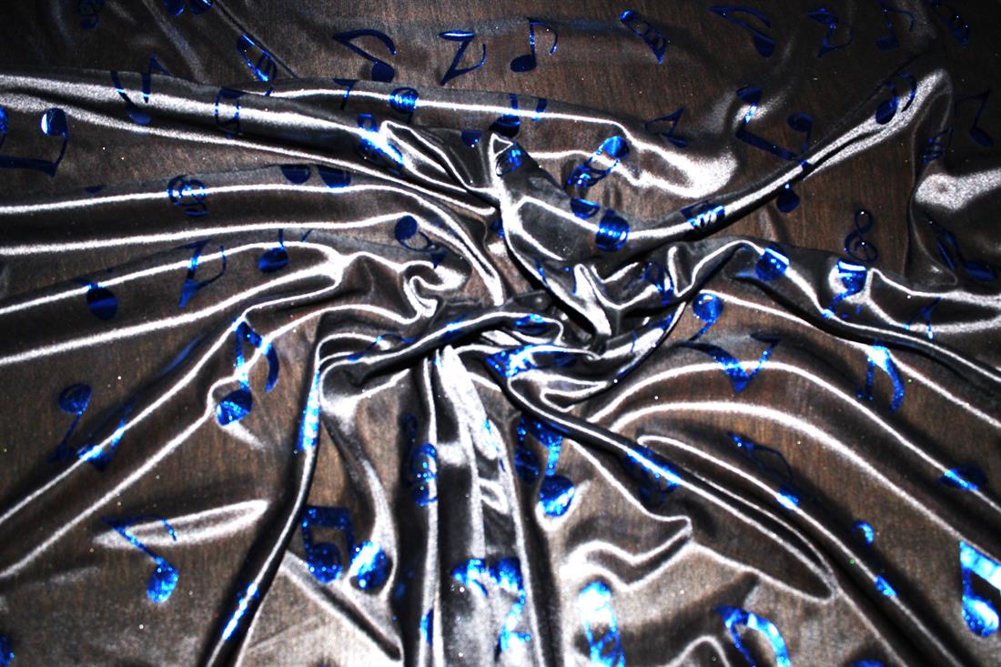 Black & Navy Printed a Soft and Lightweight Foil Fabric