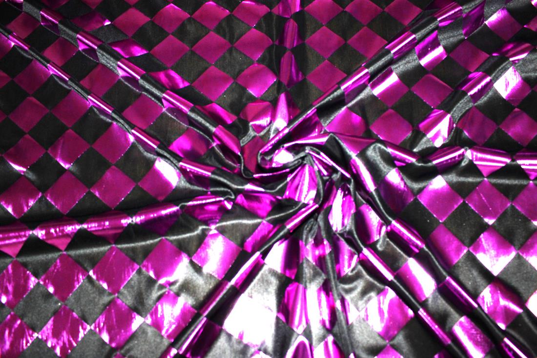 Black & Magenta Printed a Soft and Lightweight Foil Fabric