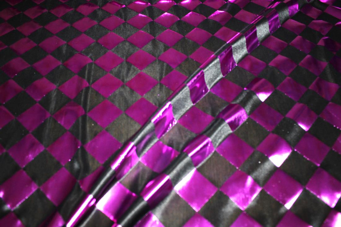 Black & Magenta Printed a Soft and Lightweight Foil Fabric