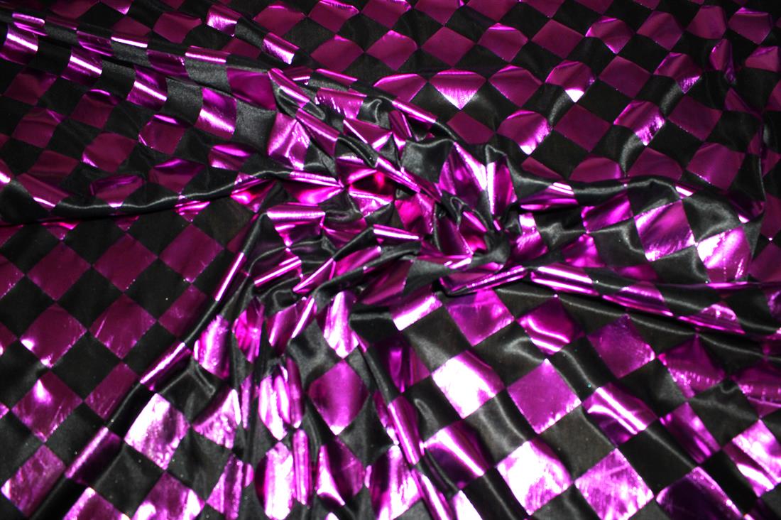 Black & Magenta Printed a Soft and Lightweight Foil Fabric
