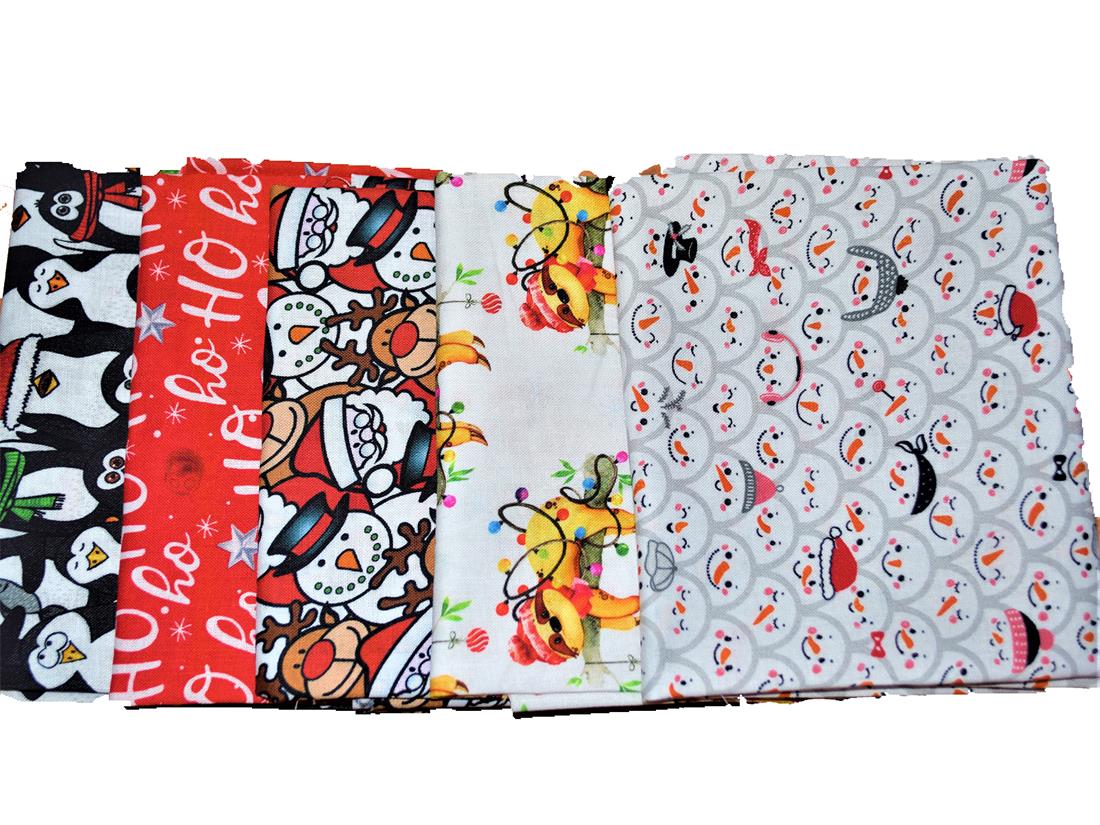 Christmas 100% Cotton Fat Quarter Bundles 18" x 22"