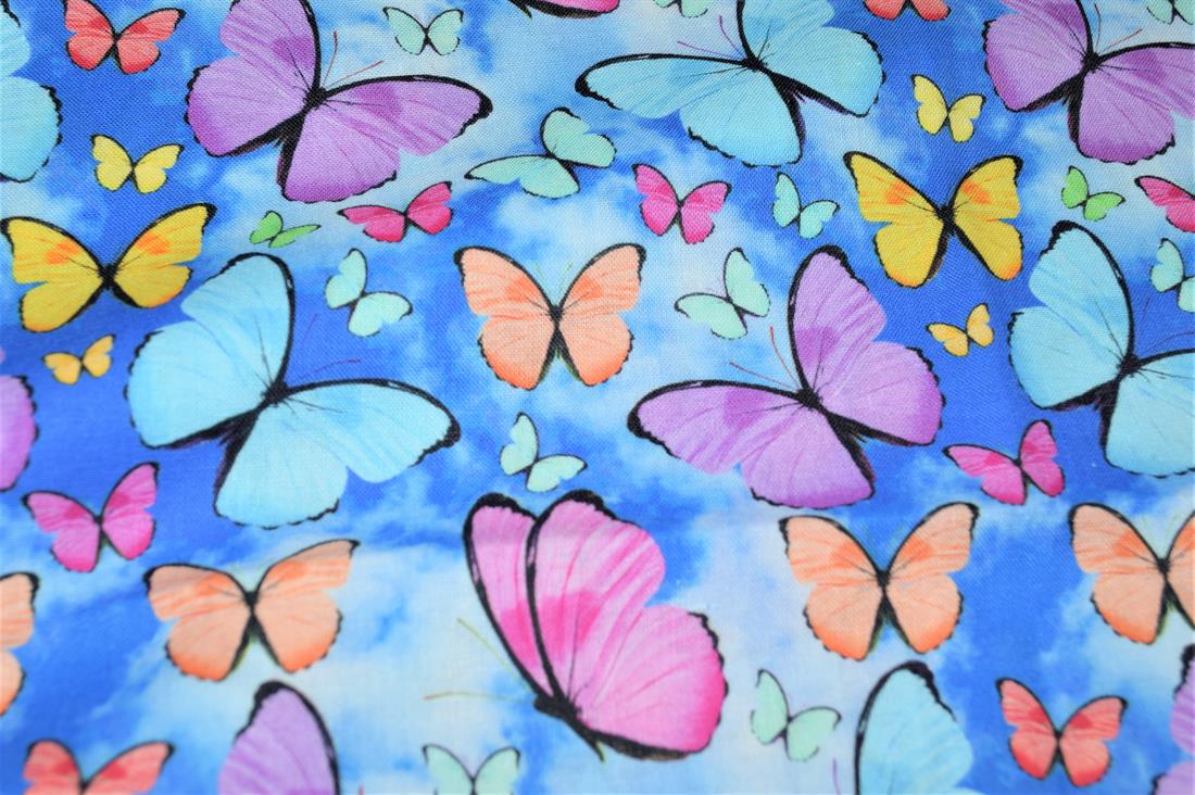 Fat Quarter Bundle Printed 100% Cotton Fabric, Butterfly Design