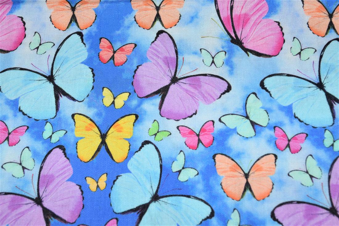 Fat Quarter Bundle Printed 100% Cotton Fabric, Butterfly Design