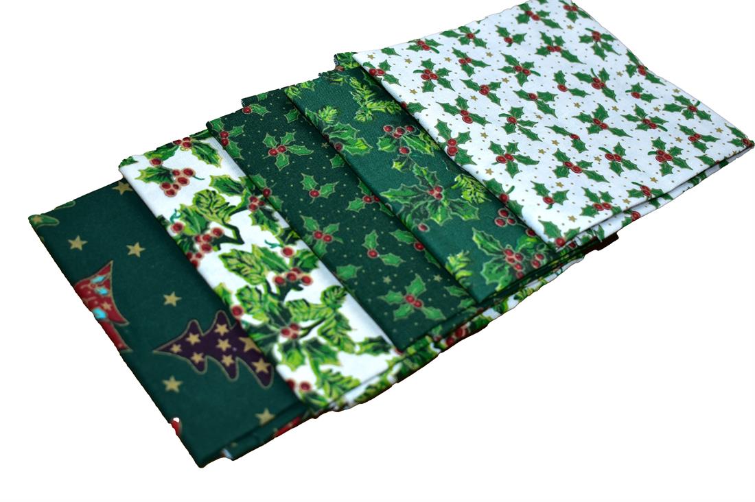 Col 1 Fat Quarter Bundle Christmas Printed 100% Cotton Fabric