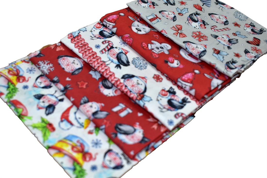 Col 1 Fat Quarter Bundle Christmas Printed 100% Cotton Fabric