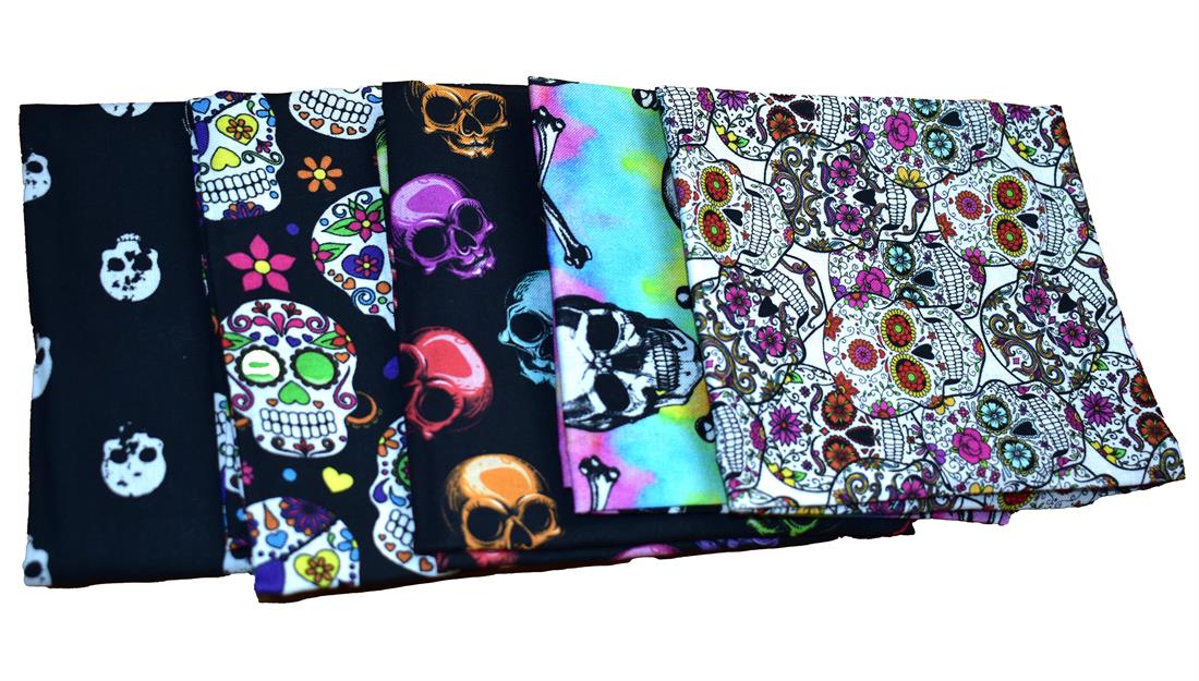 Col 1 Fat Quarter Bundle Halloween Printed 100% Cotton Fabric