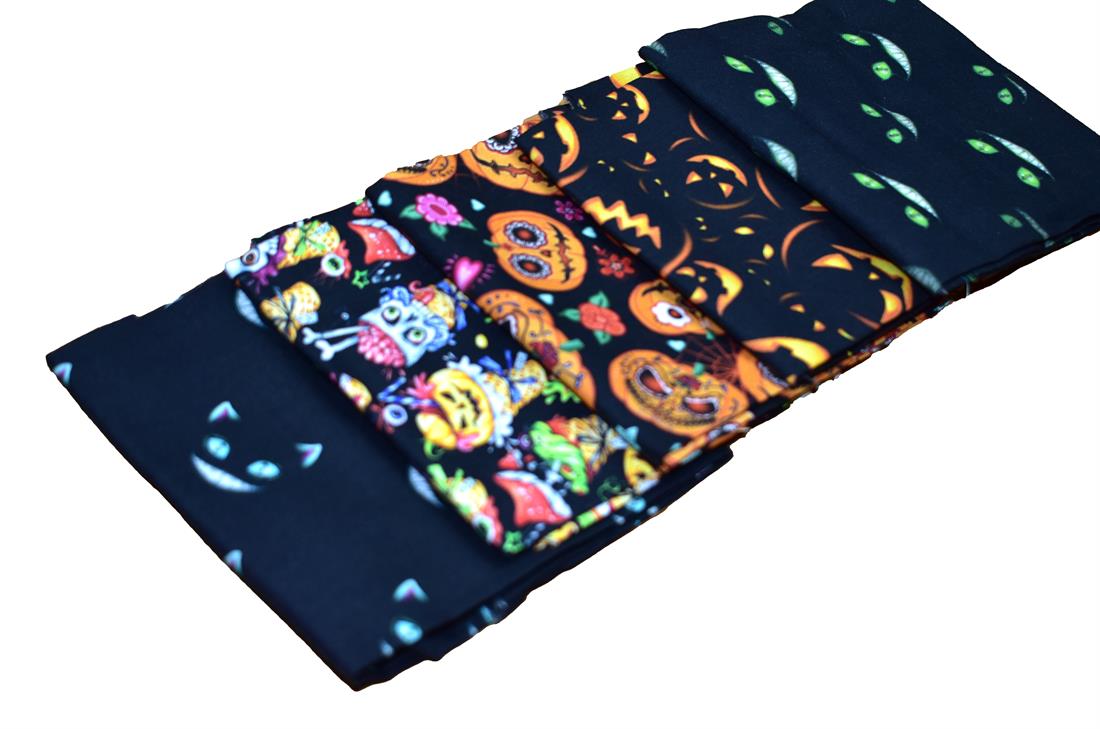 Halloween Fat Quarter Bundle Printed 100% Cotton Fabric