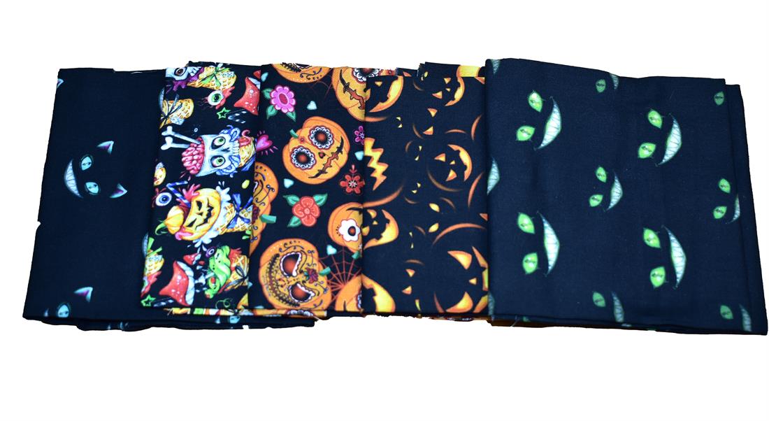 Halloween Fat Quarter Bundle Printed 100% Cotton Fabric