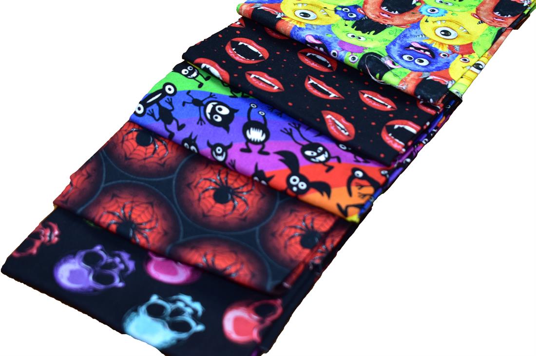 Halloween Fat Quarter Bundle Printed 100% Cotton Fabric