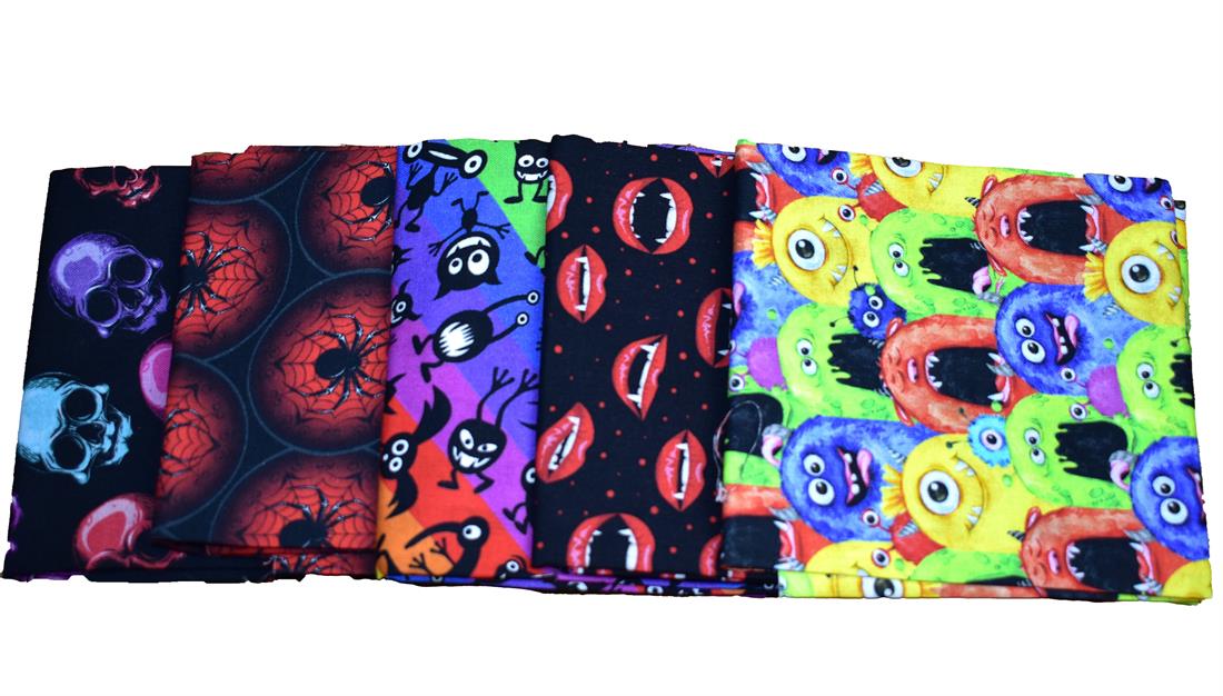 Halloween Fat Quarter Bundle Printed 100% Cotton Fabric