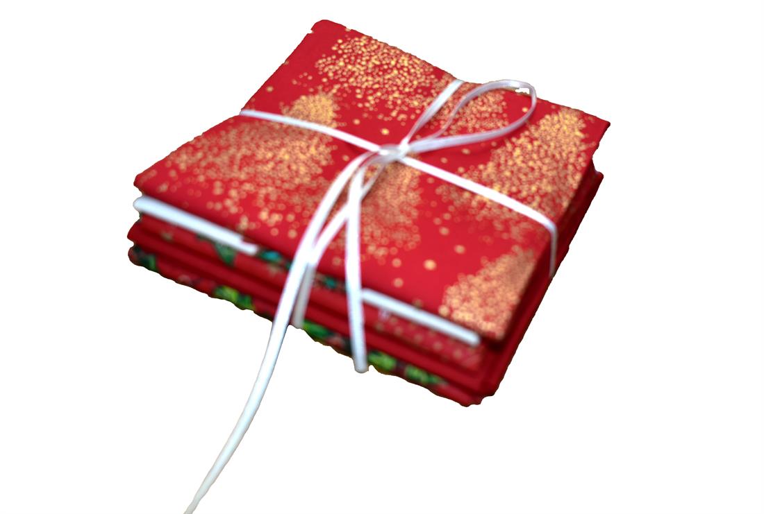 Mixed Coloured Fat Quarter Bundle Christmas Printed 100% Cotton Fabric
