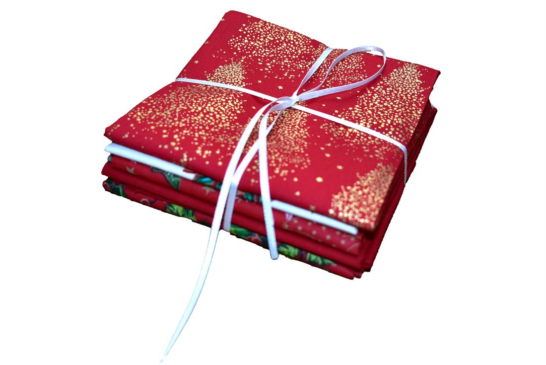 Mixed Coloured Fat Quarter Bundle Christmas Printed 100% Cotton Fabric