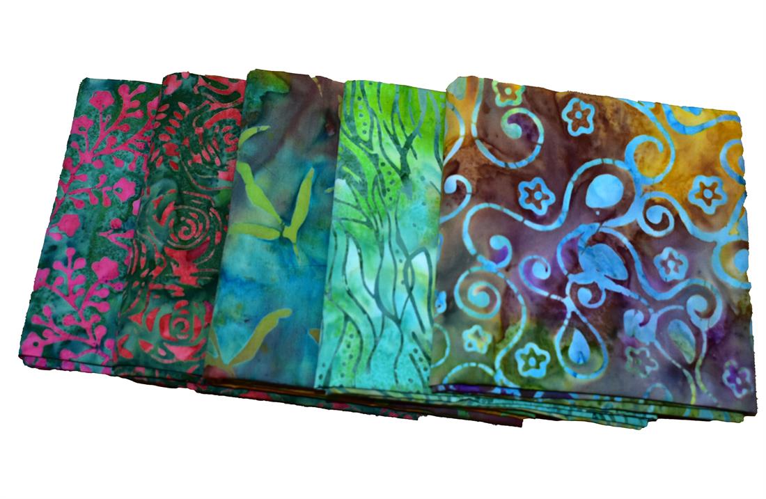 Mixed Coloured Batik Fat Quarter Bundle