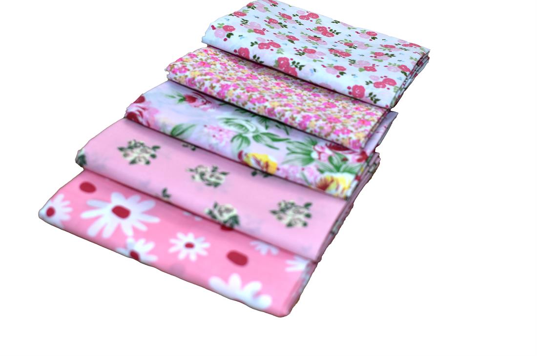 Mixed Coloured Polycotton Fat Quarter Bundle Printed Fabric