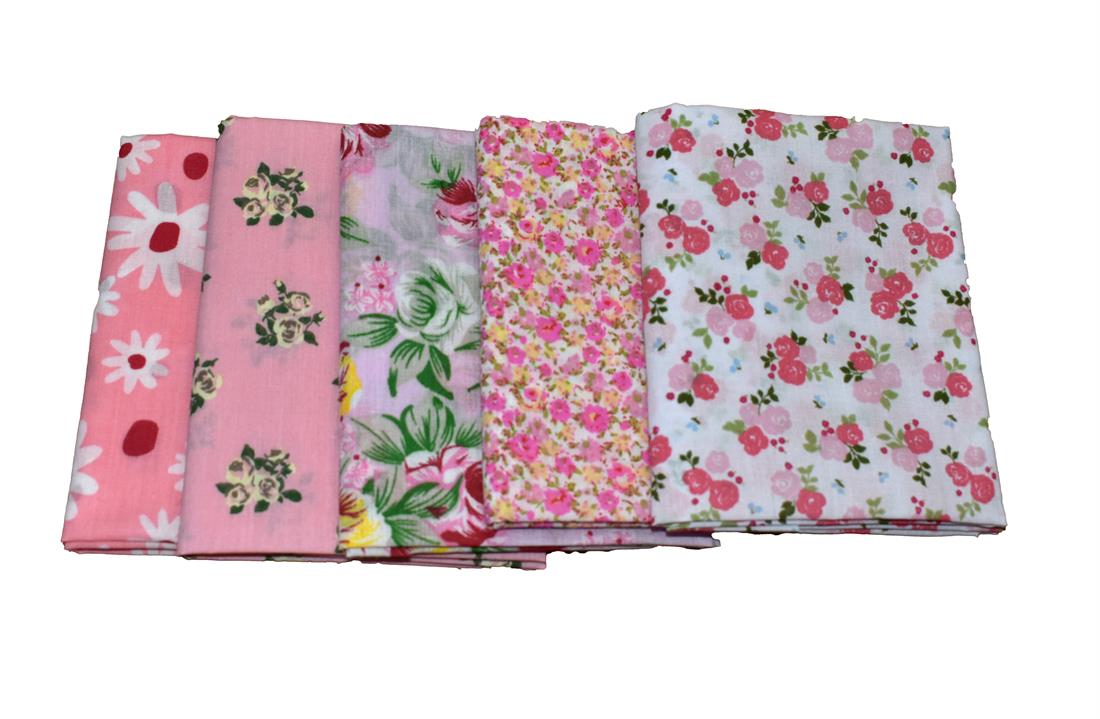 Mixed Coloured Polycotton Fat Quarter Bundle Printed Fabric