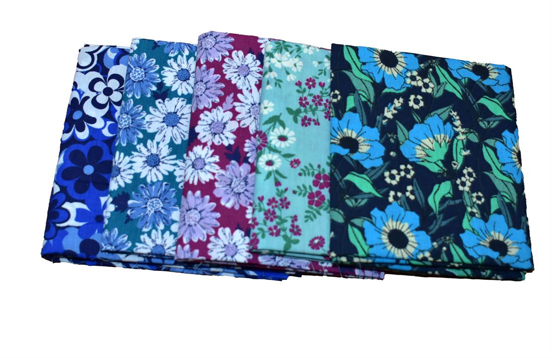 Mixed Coloured Polycotton Fat Quarter Bundle Printed Fabric