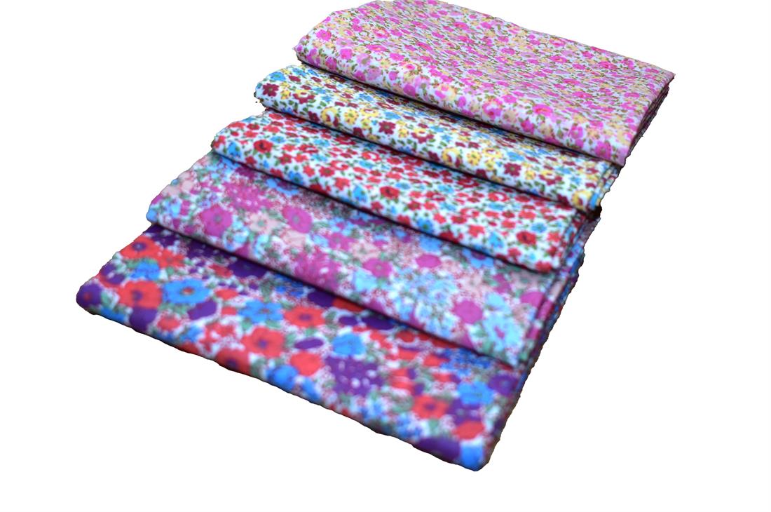 Mixed Coloured Polycotton Fat Quarter Bundle Printed Fabric